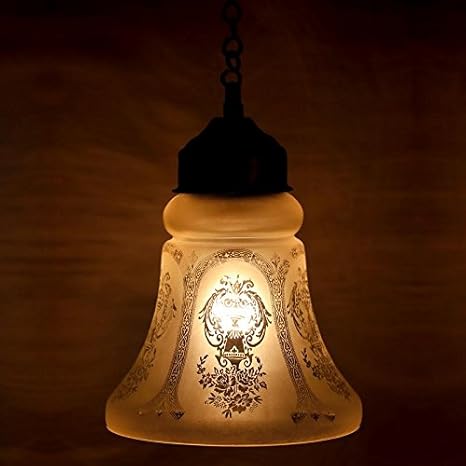 Earthenmetal Handcrafted self Design Over The White Frost Glass Hanging Light