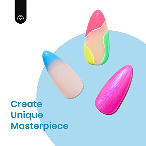 Beetles Gel Polish 6 Pcs Neon Hot Pink Glitter Nail Set Green Blue Shimmer Summer Crush Nail Design Gel Nail Soak Off Nail Lamp Cured Manicure Kit For Women Girls #TOP2