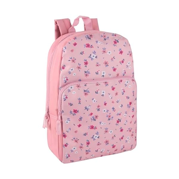 Trail maker Fun School Backpack for Elementary Middle School Girls and Boys | 17 Inch Printed Backpacks for School Kids, Travel (Pretty Pink Flowers)