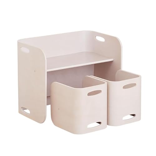 HOPPL ホップル コロコロデスク 3点セット キッズデスク チェア 子供用 学習机 1歳-大人 収納付き 成長対応デスク 木製 コンパクト CL-3set-IV 木製ケア用サンドペーパー付