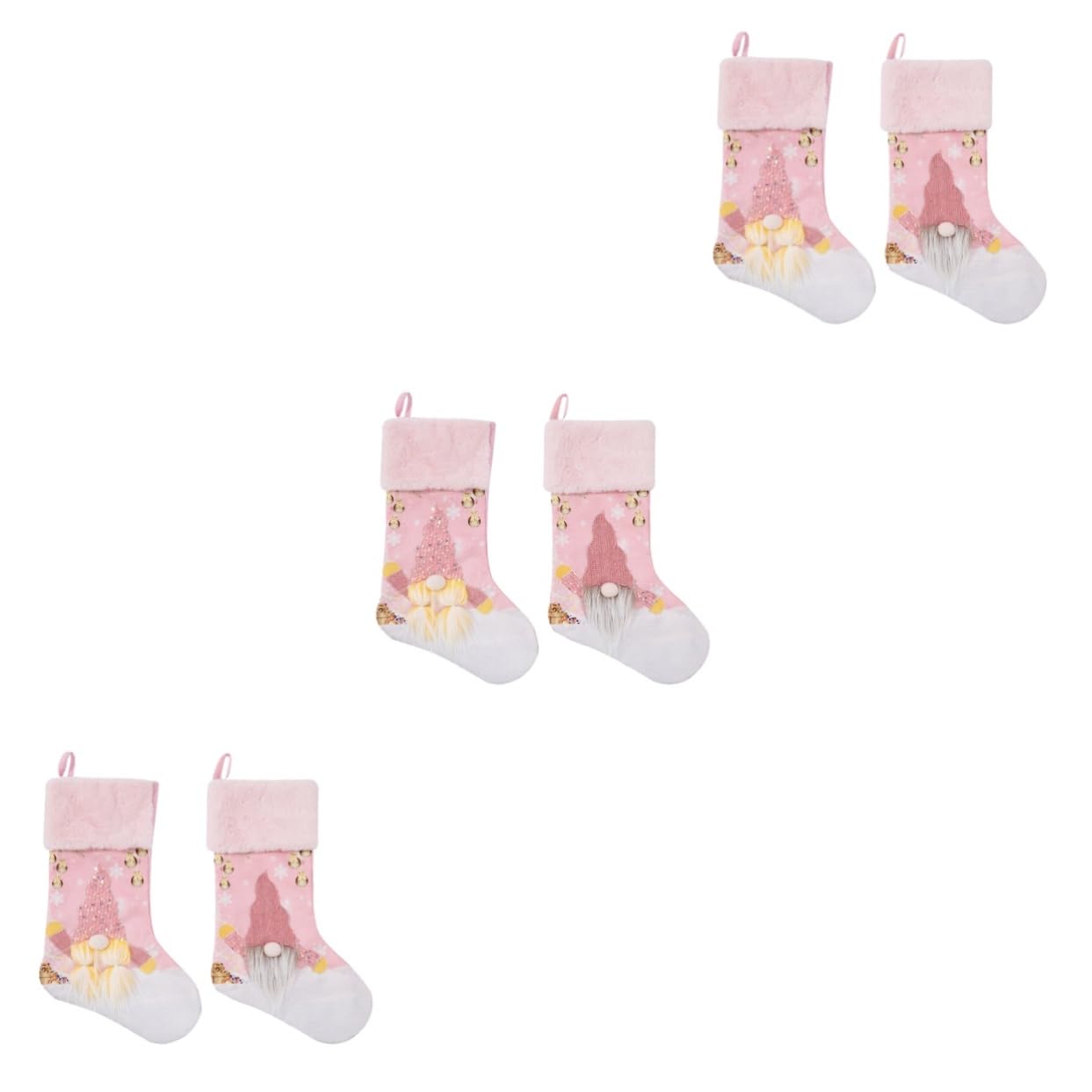 Alipis 3 Juegos Calcetín De Navidad Iluminado Medias De Navidad Decoraciones Árbol De Navidad Media De Navidad Calcetines Navideños Brillantes Rosa Lino De Imitación 2 Piezas * 3