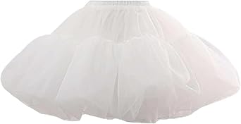 Womens Petticoat 50s 4 Levels Hoopless Short Length Tulle Crinoline Underskirts Dress Bubble Skirt Above Knee