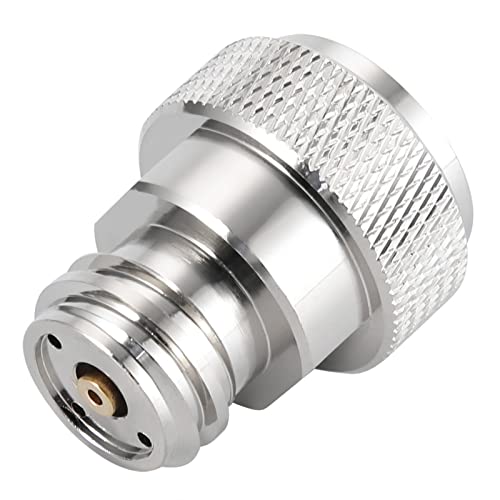 Fdit Brass CO2 Adapter Brass Conversion Kit Tank Adapter for Soda Machine Bubble Water Machine Paintball Tank with L Wrench Key (Silver)