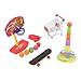 GLOGLOW 4pcs Bird Training Toys Interactive Fun Basketball Skateboard Trolley Parrot Toys for Budgie Parakeet Cockatiel