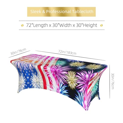 Nappe rectangulaire imprimé drapeau américain élasthanne 1,8m mariage
