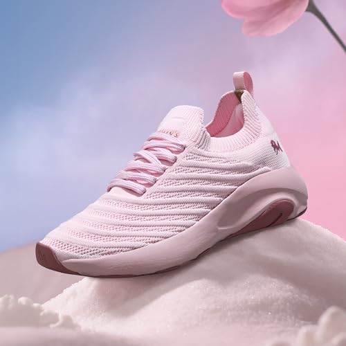 Image of Neeman's Begin Walk Glide Women's Walking Sneakers with CushyWalk Cushioning | Stretch Knit Breathable Upper, CloudSurge Foam Insole, Anti-Skid EVA Rubber Sole, Lace-Up Comfort Shoes