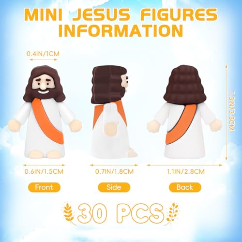Mini figurines de Jésus pour cache-cache de Pâques et animations d'église (30 pièces orange) - 3