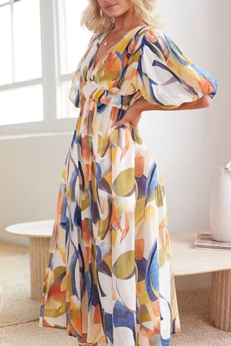 Image of Maxigerui Women's Summer Floral Maxi Dress Spring Wedding Guest Dress 2026