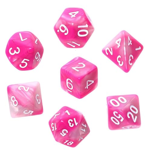 Juego de Huesos Rebel RPG - Bicolor - Rosa-Blanco (números Blancos)