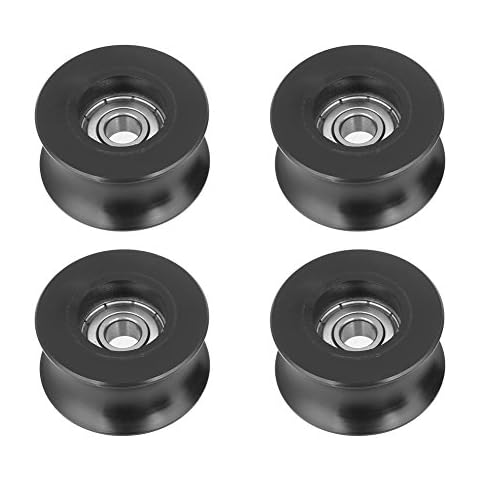 Rillenrad, 4 Stück 0840UU U-Typ U-Rillenscheibe Rollenführungsrad 8x40x20.7mm Lagerrollenrad Cover