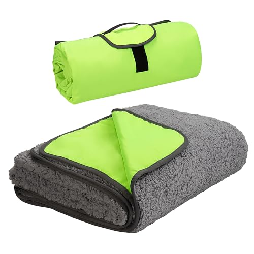 Image of Tirrinia Large Waterproof Outdoor Blanket, Soft Warm Windproof Stadium Blanket with Sherpa Fleece and Foldable for Outdoor Sport, Baseball, Football, Beach, Concerts, Car