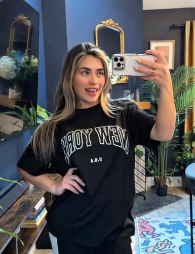 rosemia Oversized Tshirts for Women Summer Short Sleeve Round Neck Graphic Tee Shirt2