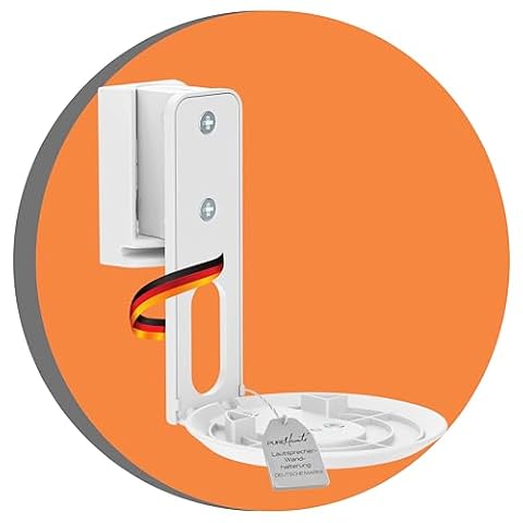 PureMounts Uchwyt na głośniki do Sonos Era 100, uchwyt ścienny na głośnik z zarządzaniem kablami, wychylny +/-45°, nachylenie 0/-18°, udźwig 3 kg, biały