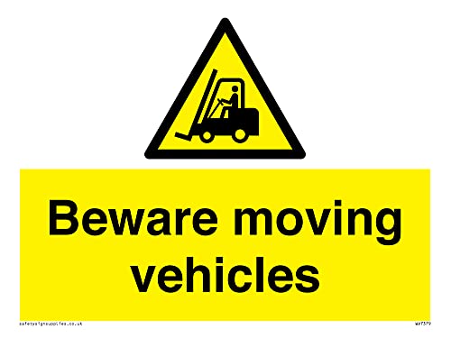 Tenga cuidado con los vehículos en movimiento con el símbolo de la carretilla elevadora Cover