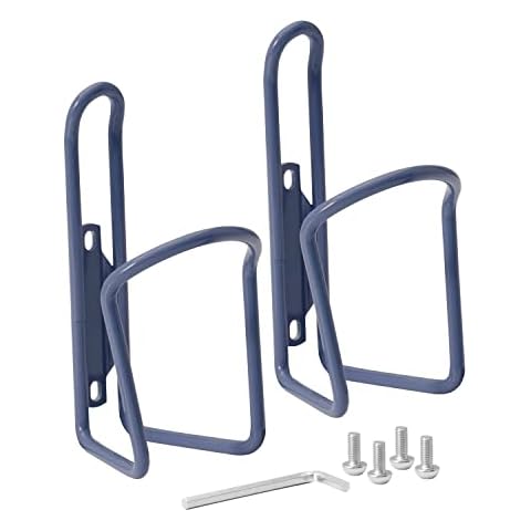 BW USA Aluminum Bike Water Bottle Cages – Great for MTB and Road Bicycles – 2 Pack - Navy Cover