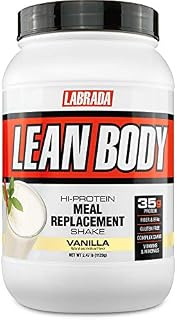 Labrada Nutrition Lean Body Hi-Protein Meal Replacement Shake, Vanilla, 2.47-Pound Tub
