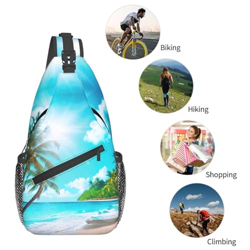 Mochila bandolera tropical playa para senderismo y viaje miniatura 6