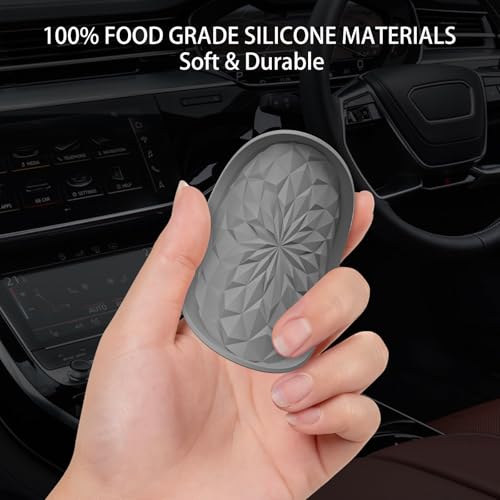 Image of ME.FAN Car Coasters for Cup Holders [4 Pack] - 2.75In Silicone Auto Mug Mats - Universal Non-Slip Recessed Car Interior AccessoriesDeep Grey