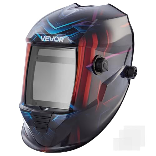 VEVOR Casco de Soldadura con Oscurecimiento Automático Solar, Pantalla a Color Real de 100 x 80 mm, con 4 Sensores de Arco, Tono DIN 4/5 9/9 13, para Soldadura TIG, MIG y Arco, Estilo Ciberpunk