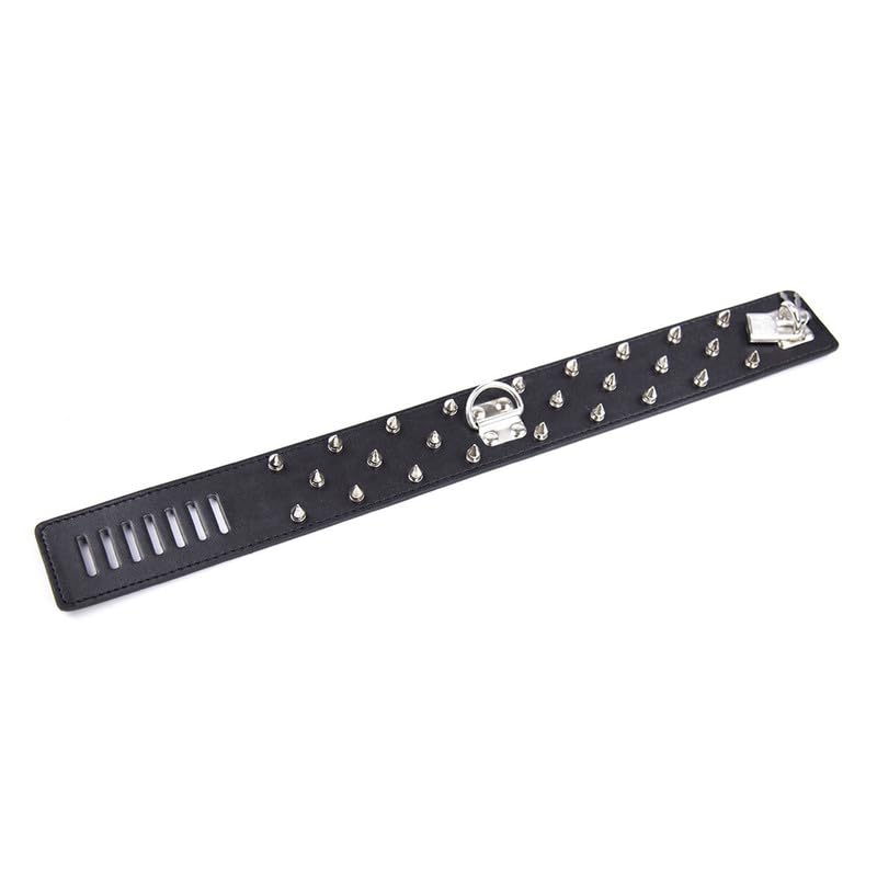 Collana in Pelle a Rivetto Moda Nera Collana a Catena di Piombo Collana Rimovibile Regolabile Elegante Collare Cosplay con Accessori di Festa a Catena Regalo