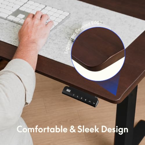 Image of FLEXISPOT E6 Solid Wood Dual Motor 3-Stage Electric Standing Desk, 63 x 30