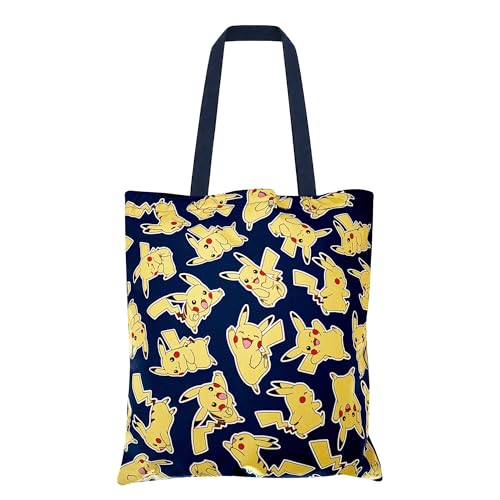 Pokémon Cabas Pikachu – Tote Bag Officiel Toutes Poses – Sac Shopping Léger 38×35 cm – Idéal École, Courses & Plage – Cadeau Enfant & Ado Fan de