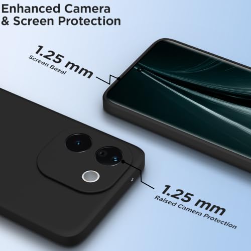 Image of Outlouders Back Cover for Vivo T3 Pro 5G / iQOO Z9s Pro 5G | Camera Protection | Durable Soft Matte Silicone Bumper Case (Black)