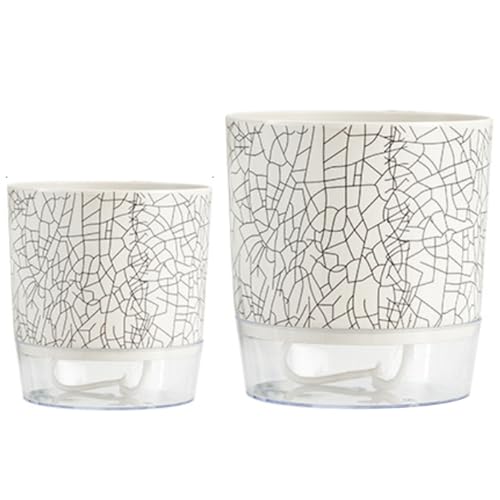 Planta autónoma de Planta 2pcs Plantador autosugural 4.3 '' ＆ 5.5 '' Pots con una Maceta de Interior de depósito Profundo para araña, orquídea, Estilo Violeta Africano 2