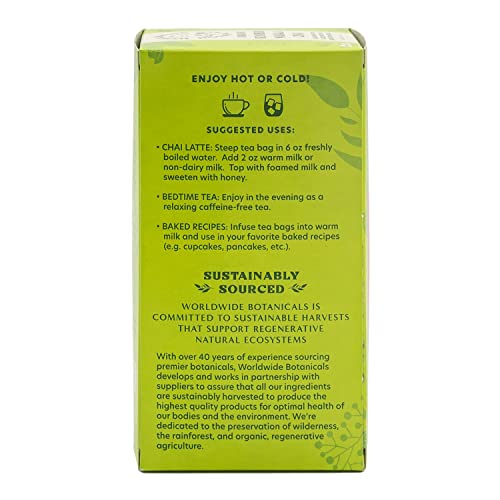 Worldwide Botanicals Organic Rooibos Masala Chai – 50% More Herbs With 4G Per Tea Bag – Caffeine-Free Rooibos, Cinnamon, And Spices – Kosher, 25 Tea Bags #TOP2