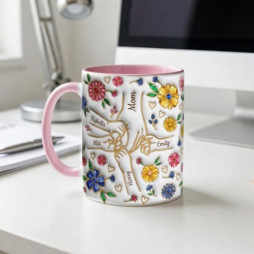 Taza personalizada para mamá con efecto 3D y nombres miniatura 4