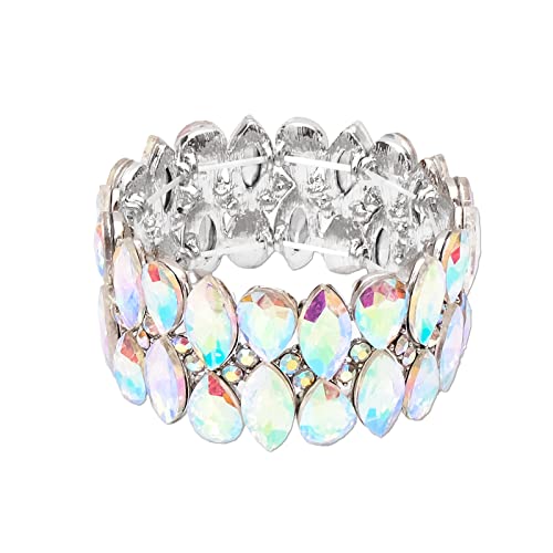 Bijou de mariage unique : offrez ce bracelet élastique en cristal style marquise pour femme