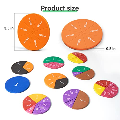 Image of Magnetic Fraction Tiles Circles 51 pcs Fraction Bars Set
