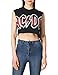 Goodie Two Sleeves Women’s Junior ACDC Color Glow DIY Black Tank Shirt, Black, X-Large