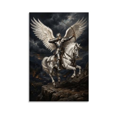 Cuadro de caballero ángel arquero: inspira fuerza y mitología en tu sala de estar