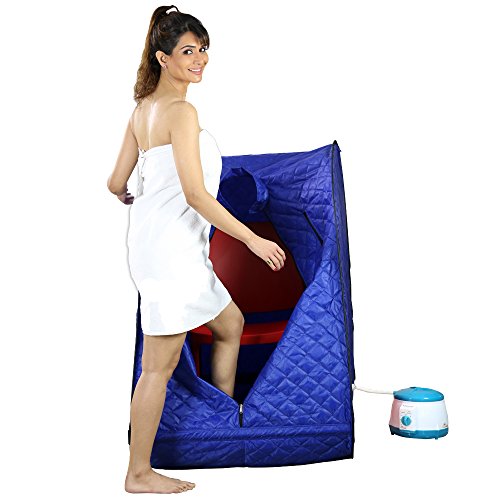 Image of Kawachi Portable Steam Sauna Bath Panchkarma Swedan Machine for Health, Weight Loss, and Beauty Spa at Home with Foldable Design and Herbal Steam Therapy, Blue