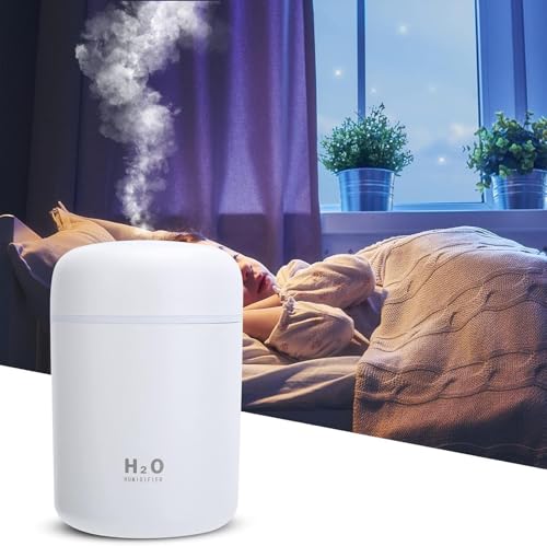 Image of 300ml Essential Oil Diffuser & Humidifier - Ultrasonic Cool Mist with Quiet Operation, LED Lights - Aromatherapy Air Freshener for Home, Office, Car(Colours May Vary)