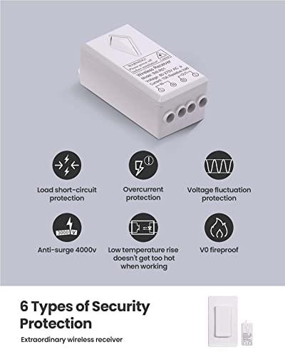 Zoiinet Wireless Lights Switch Kit, No Wiring, Buckle Design & Removable, Muti Way Switch, No Wifi Needed, Programmable, 1300Ft Remote Control Lighting Fixture For Led, Ceiling Lights And Lamps #TOP7