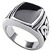 KONOV Mens Stainless Steel Ring, Celtic Knot Signet, Black, Size 9