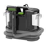 Shampouineuse 500W Aspiration 12,5 KPa, Nettoyeur Canapé Tissu et Tapis, Réservoir Double Amovible 1,8 L Eau Propre / 0,8 L Eau Résiduelle, pour Canapé, Tapis, Voiture (Noir)