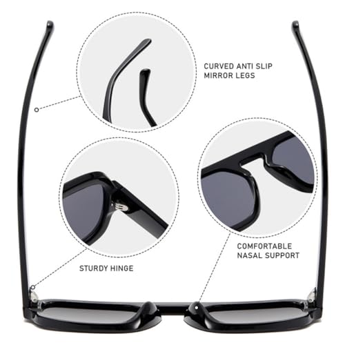 IKANOO 4 Pieces Retro 70s Square Aviator Sunglasses for Women Men Flat Frame Trendy Square Sun Glasses Vintage Shades ﻿4