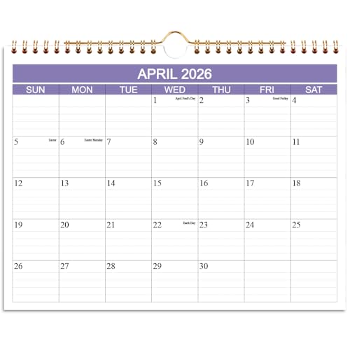2026-2027 Calendar- Wall Calendar 2026-2027 from April 2026 to December 2027, 21 Months Calendar with Thick Paper for Planning at Home or Office, 8.5" x 11", Purple