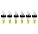 (Pack of 6) Measured Liquor Bottle Pourers, 1.5 oz, Clear Spout Bottle Pourer with Yellow Tail and Black Collar, Measured Pour Spouts by Tezzorio