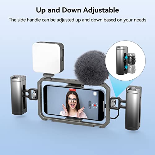 SMALLRIG Mini Side Handle for Phone Cage Smartphone Video Rig with 1/4''-20 Threads and Cold Shoe, Up and Down Adjustable - 3894 - Image 3
