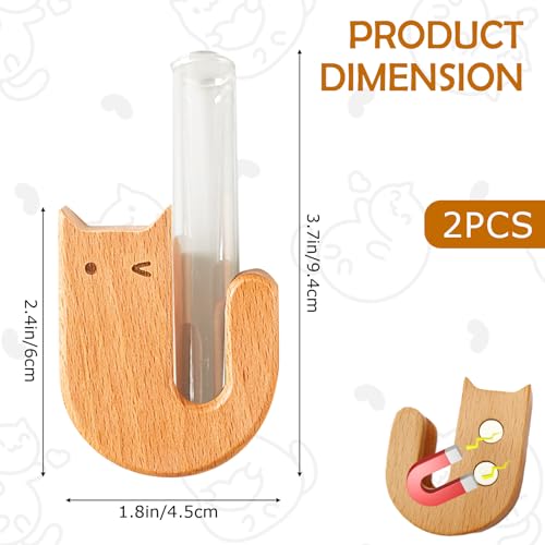 2-Pack Imanes Decorativos de Madera con Diseño de Gato miniatura 2