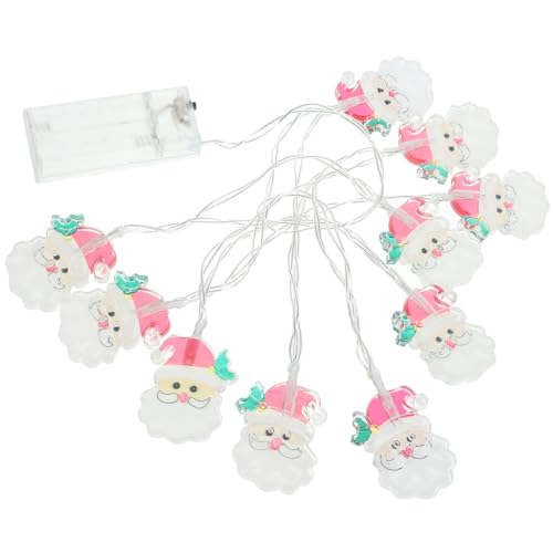 Image of Healifty Santa String Lights Christmas Decorations 5.12Ft Fairy Led Garland Lighting for Bedroom Living Room Xmas Tree Festive Indoor Decor