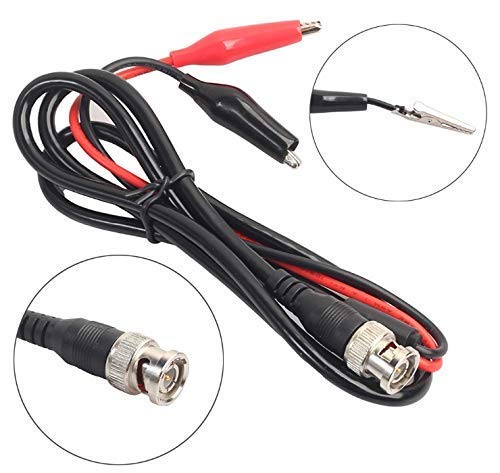 Eatech Multifunction Combination Test Cable Wire BNC Pin Male Plug to Dual Alligator Clip Oscilloscope Test Probe Lead (1 Meter / 100 cm) - Black - Image 3 thumbnail