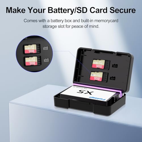 Batería 2 Pack 2800mAh para tus viajes de aventura con cámara 360X5 y funda de tarjetas SD 2
