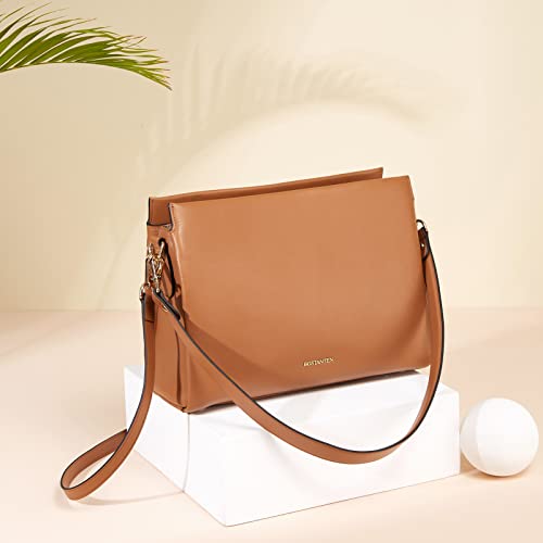Bostanten Women’s Shoulder Handbags Leather Designer Purses Crossbody Bags With Triple Compartment #TOP4