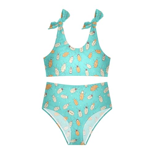 Wusikd Cute Insects Girls Swimsuits Two Piece Lines Swimwear Bikini Set for for Girls Size 3T3