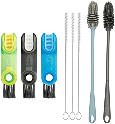 4-in-1 Cup Lid Cleaning Brush Set - Silicone Brush For Straws, Crevices, Bottle Necks & More - View #8